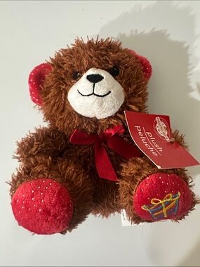 NWT Vintage-Christmas House Plush Stuffed Teddy Bear Bear 6inch Collectible Toy